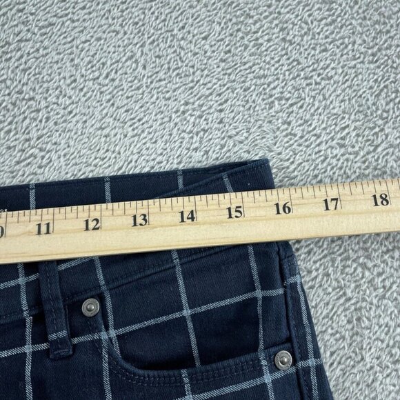 Ann Taylor Loft Modern Navy & White Plaid Cotton Pants Womens Size 27/4 - 1955 - Picture 7 of 11